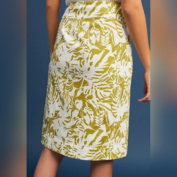 Maeve Summer Denim Cotton Daintree Pencil Skirt W Slit Size M Us 8 - Picture 2 of 12